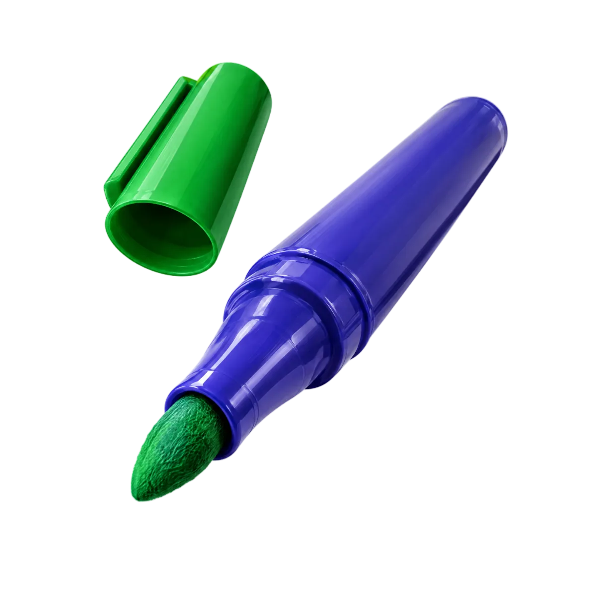 Indigo Flipchartmarker mit abgenommener grüner Kappe