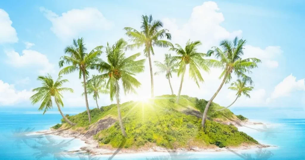 Insel mit Palmen